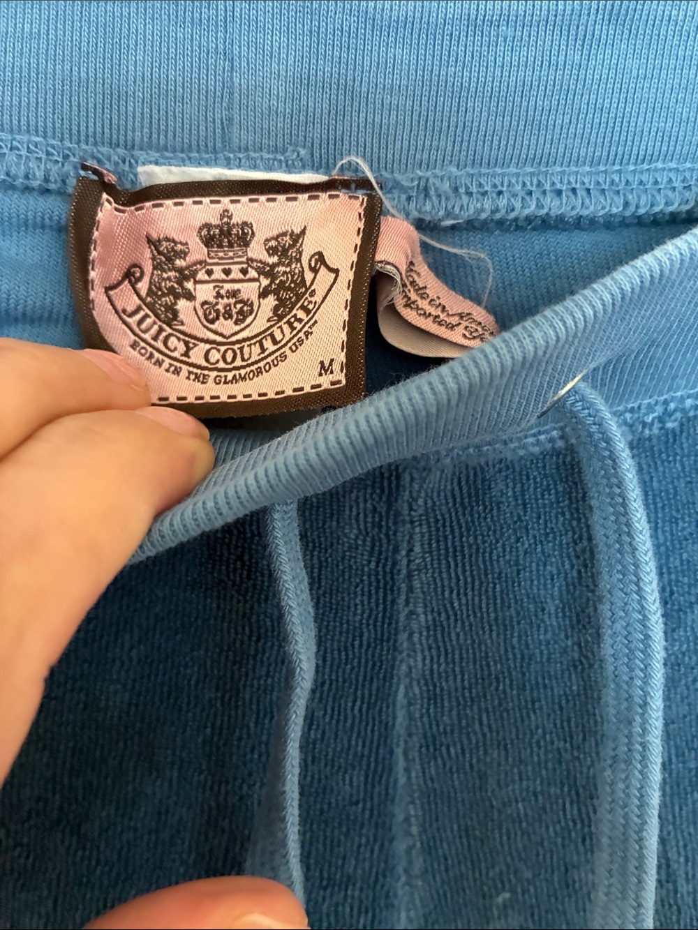 Juicy Couture Light Blue Terry Cloth Drawstring Lounge Pants - Picture 2 of 5